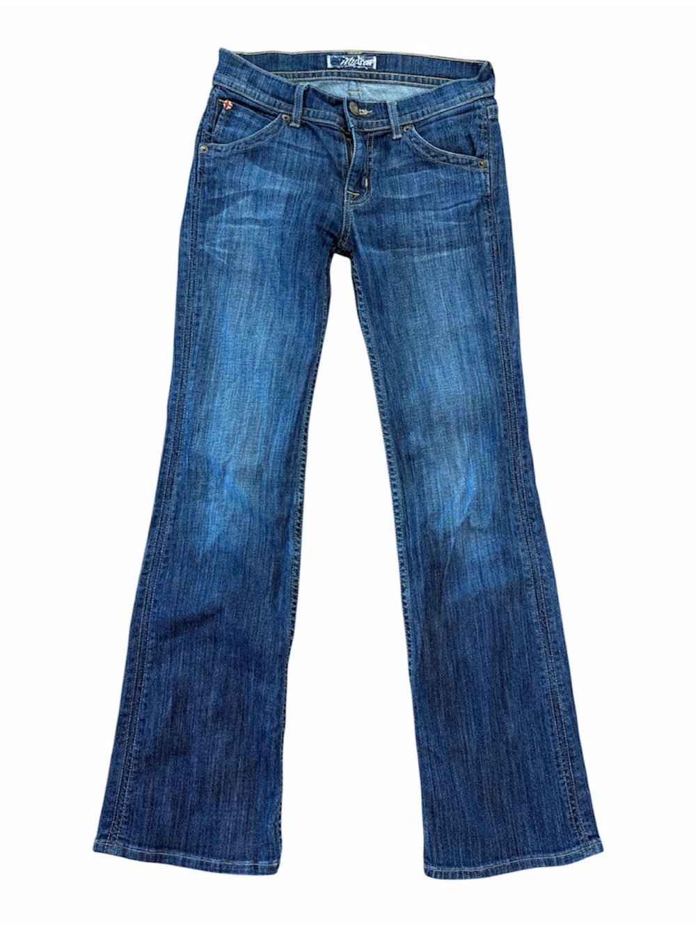 Hudson Jeans Blue Flare Wide-Leg Denim